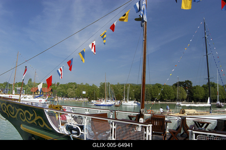 A balatonfüredi hajókikötő-stock-foto
