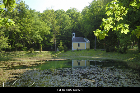 Bakonybél, Borostyán-kúti tó-stock-foto