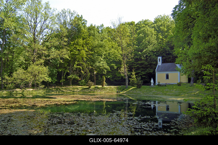 Bakonybél, Borostyán-kúti tó-stock-foto