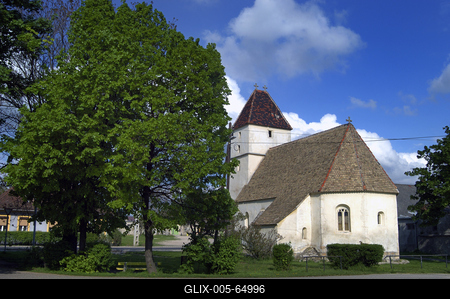 Berhida, Szent Kereszt római katolikus templom-stock-foto