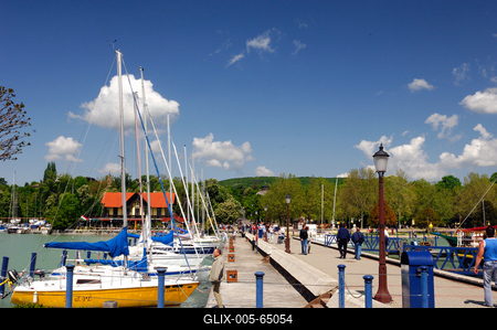 A balatonfüredi hajóállomás-stock-foto