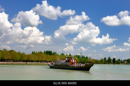 Balatonfüred, hajókikötő-stock-foto