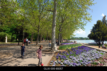 Balatonfüred, Tagore sétány-stock-foto