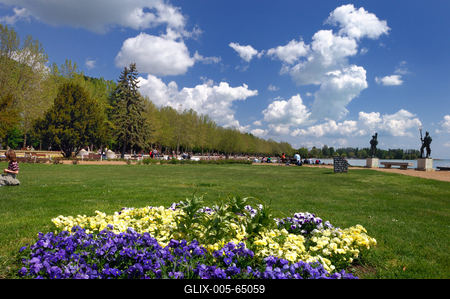 Balatonfüred, hajókikötő-stock-foto