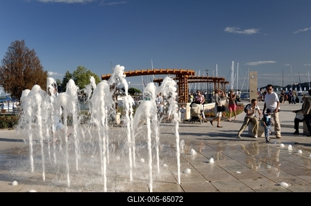 Balatonfüred, élményszökőkút-stock-foto