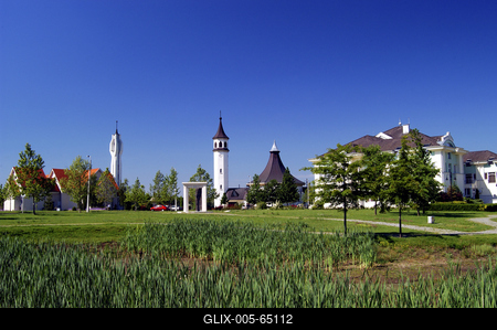 Martfű, Szent István tér, városközpont-stock-foto