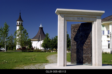 Martfű, Szent István tér, városközpont-stock-foto