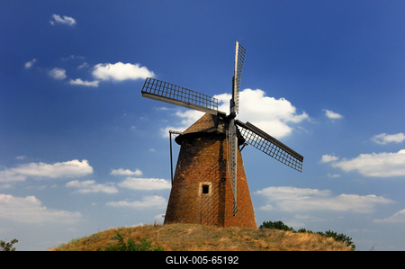 Szélmalom, Kengyel-stock-foto