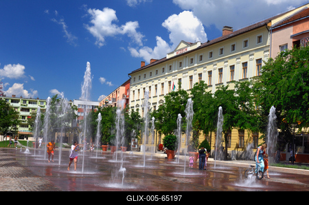 Damjanich János Múzeum, Szolnok belvárosa-stock-foto