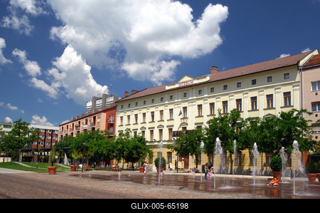Damjanich János Múzeum, Szolnok belvárosa-stock-foto