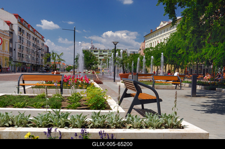 Szolnok belvárosa, Kossuth tér-stock-foto