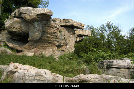 Szentbékkállai kőtenger-stock-foto