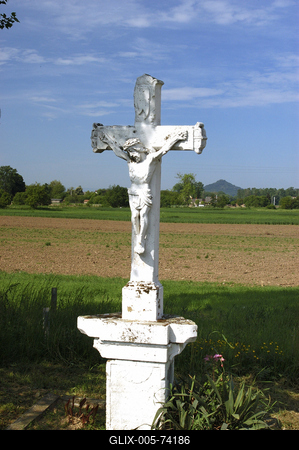 Útmenti kereszt Monostorapáti határában-stock-foto