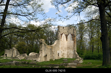Nagyvázsony, a Pálos kolostor romjai-stock-foto