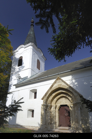 Litér református temploma-stock-foto