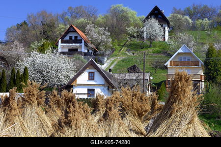 Szigligeti látkép tavasszal-stock-foto
