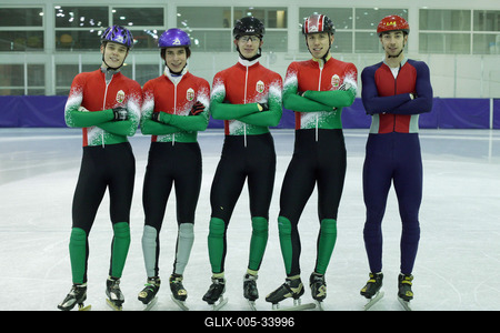 Férfi gyorskorcsolya válogatott-stock-foto