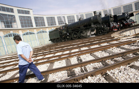 Vasúttörténeti Park-stock-foto