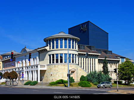 Az egri Gárdonyi Géza Színház épülete-stock-foto