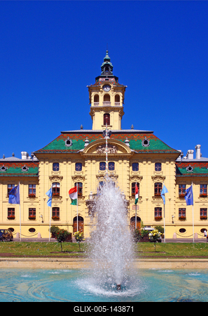 Szegedi Városháza épülete-stock-foto