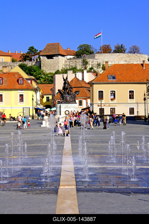 Eger, Dobó tér-stock-foto
