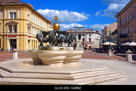 Szeged, Klauzál tér-stock-foto