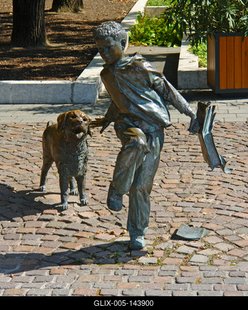 Szolnok, zsánerszobor-stock-foto