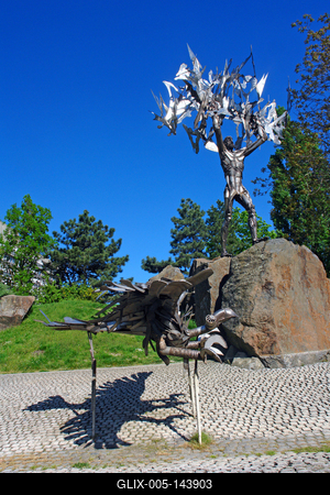 Szekszárd, Prometheusz szobor-stock-foto