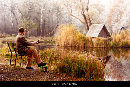 Téli horgászat-stock-foto