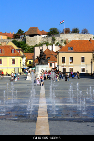 Eger, Dobó tér-stock-foto