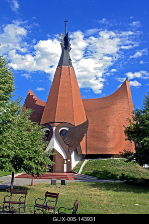 Siófok, Evangélikus templom-stock-foto