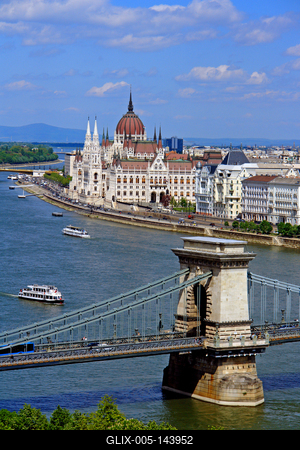 Budapest, Lánchíd-stock-foto