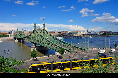 Budapest, Szabadság-híd-stock-foto