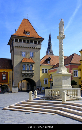 Kőszeg, Jurisics tér-stock-foto
