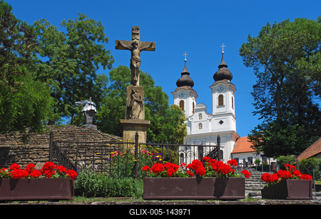 Tihanyi Bencés Apátság, Tihany-stock-foto