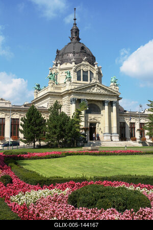 Budapest, Széchenyi fürdő-stock-foto