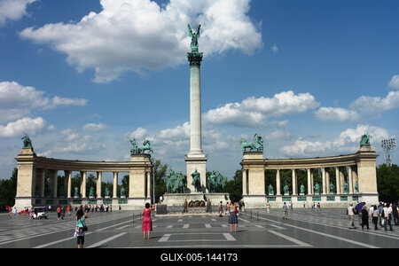 Budapest, Hősök tere-stock-foto