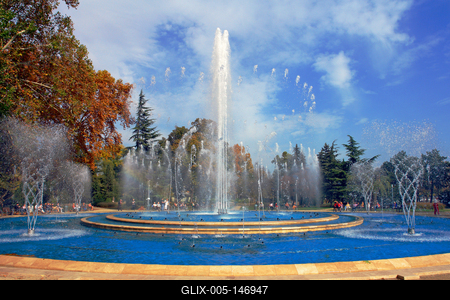 A felújított margitszigeti szökõkút-stock-foto