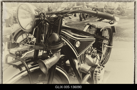 Veterán autó és motoros találkozó-stock-foto