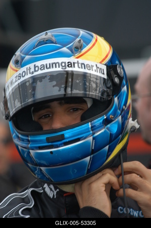 Baumgartner Zsolt starthoz készül-stock-foto