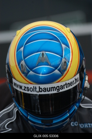 Baumgartner Zsolt starthoz készül-stock-foto