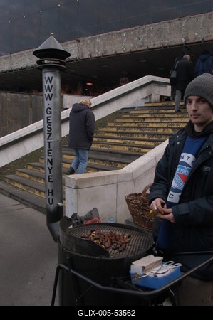 Sült gesztenye árusítás-stock-foto