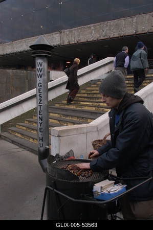 Sült gesztenye árusítás-stock-foto