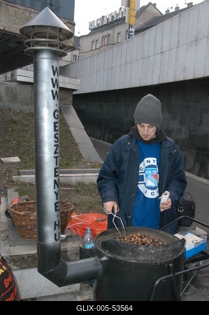 Sült gesztenye árusítás-stock-foto