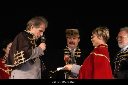 Pezsgő Lovagok avatása-stock-foto