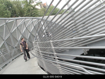 GRAZ - Insel (Sziget) a Mura folyón-stock-foto