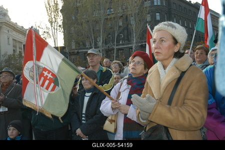 Tüntetés-stock-foto