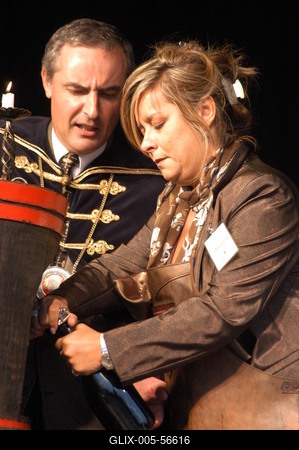 Pezsgő Lovagok avatása-stock-foto