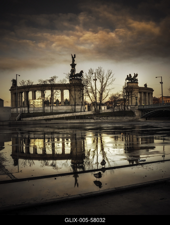 Budapest, Hösök tere-stock-foto