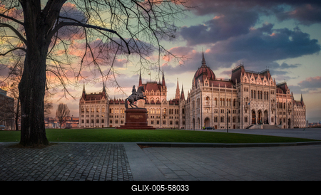 Budapest, Kossuth Lajos tér-stock-foto